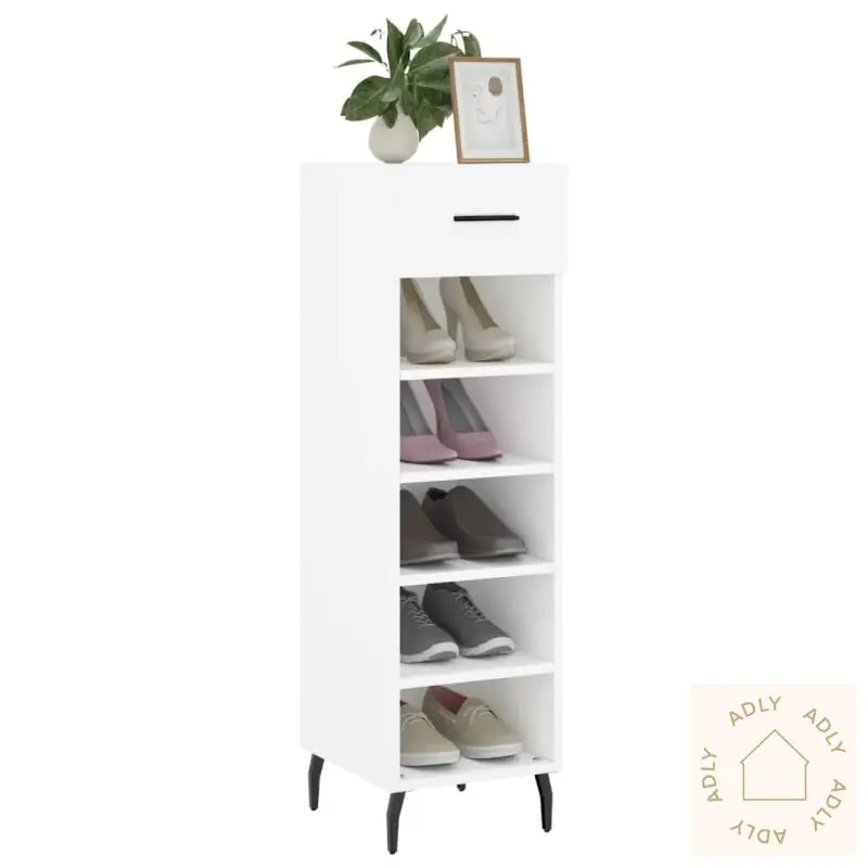 Skohylle Hvit 30X35X105 Cm Konstruert Tre