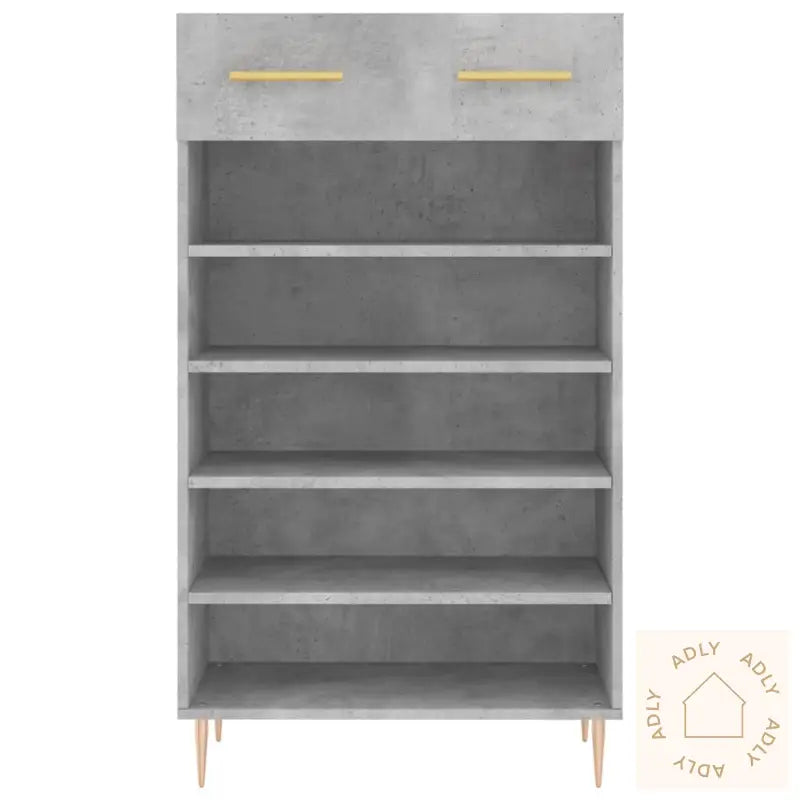 Skohylle Betonggrå 60X35X105 Cm Konstruert Tre