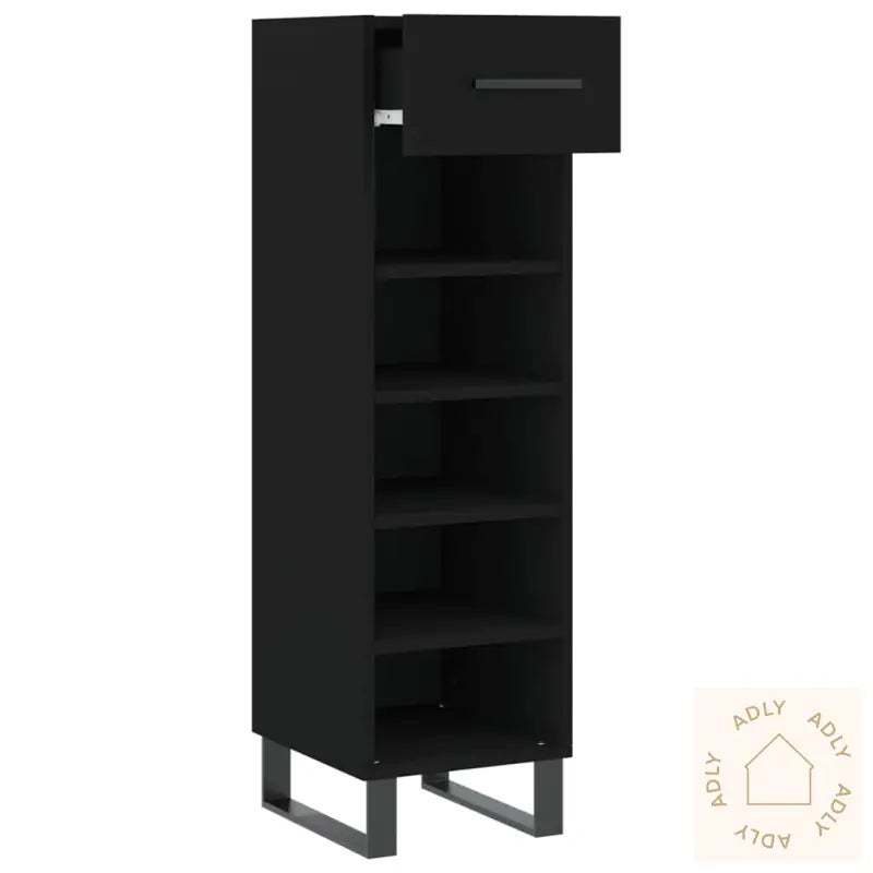 Skohylle Svart 30X35X105 Cm Konstruert Tre