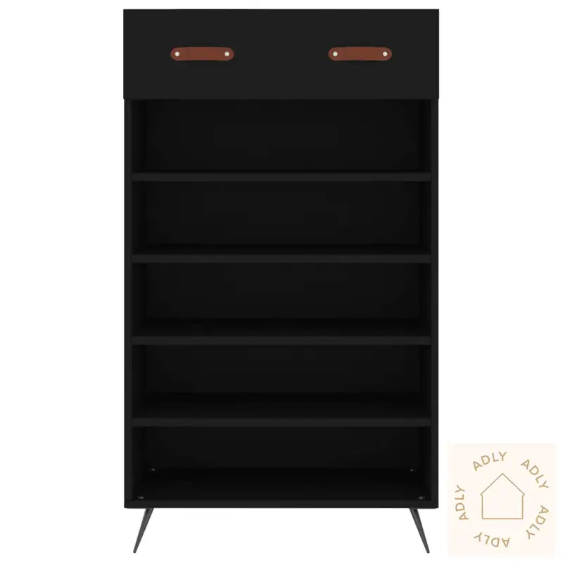 Skohylle Svart 60X35X105 Cm Konstruert Tre