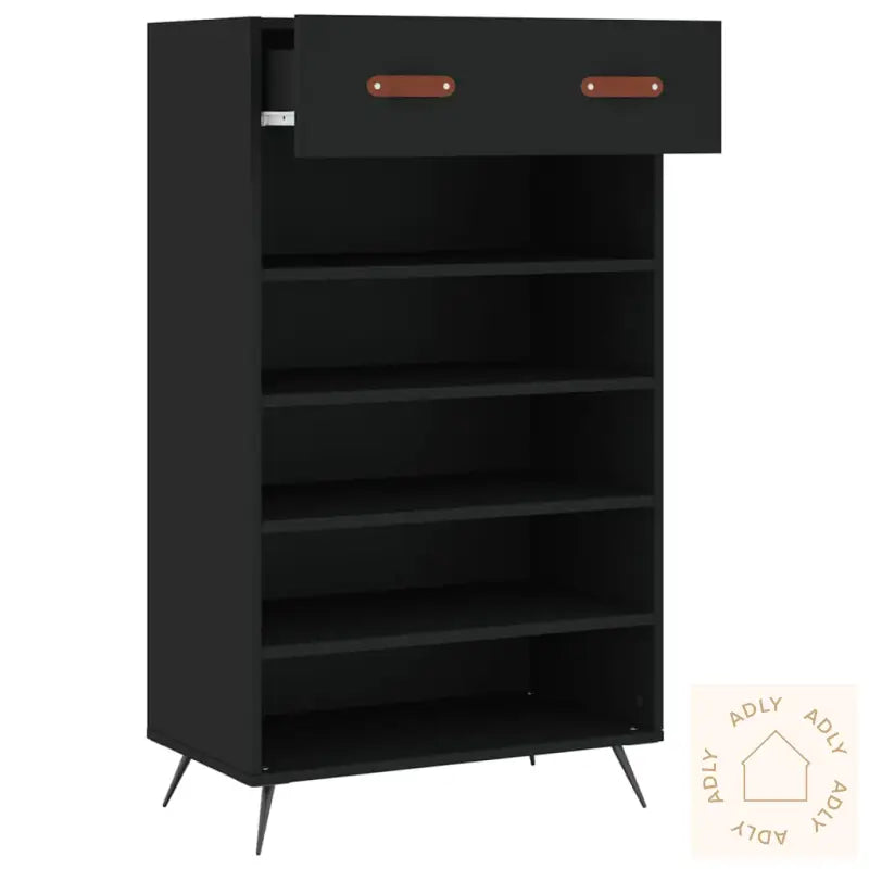 Skohylle Svart 60X35X105 Cm Konstruert Tre