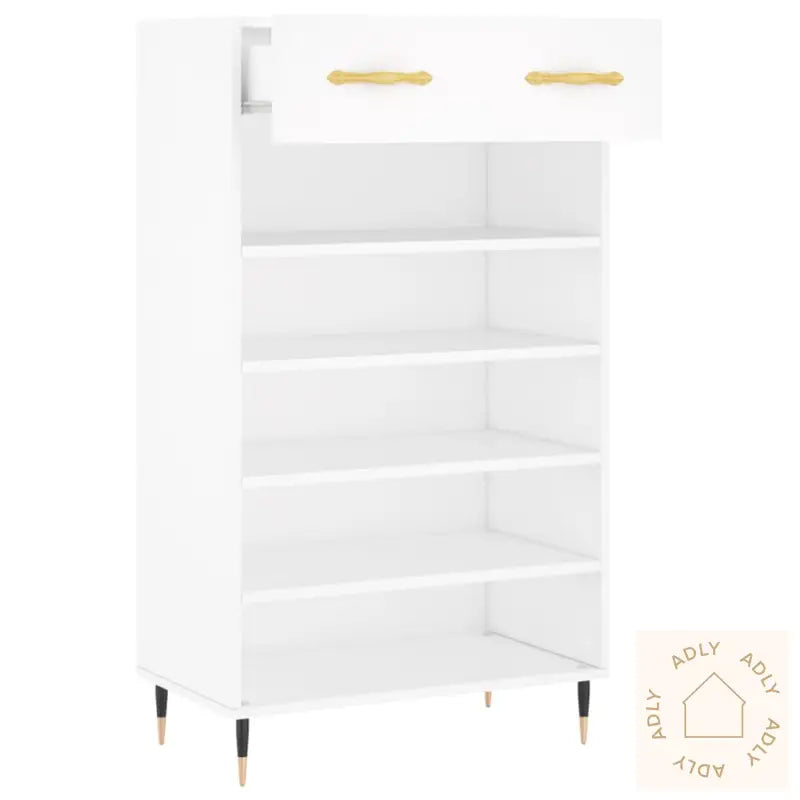 Skohylle Hvit 60X35X105 Cm Konstruert Tre