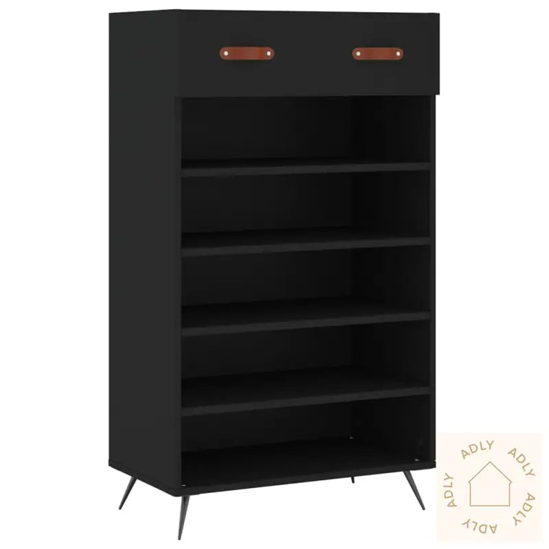Skohylle Svart 60X35X105 Cm Konstruert Tre