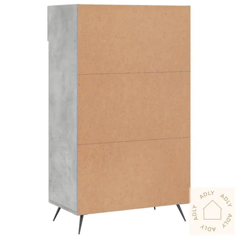 Skohylle Betonggrå 60X35X105 Cm Konstruert Tre