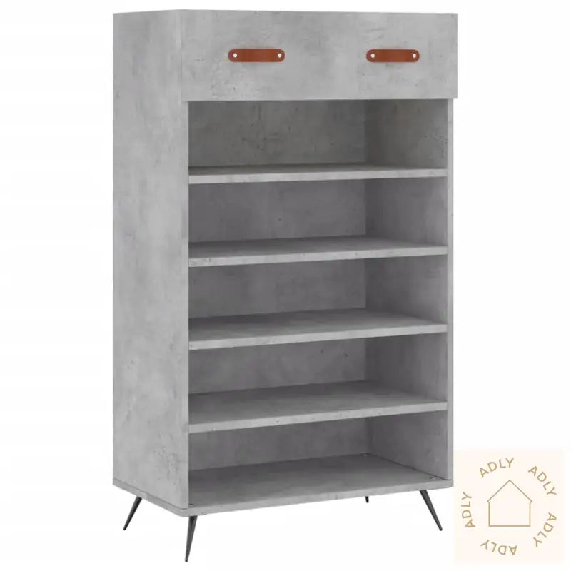 Skohylle Betonggrå 60X35X105 Cm Konstruert Tre