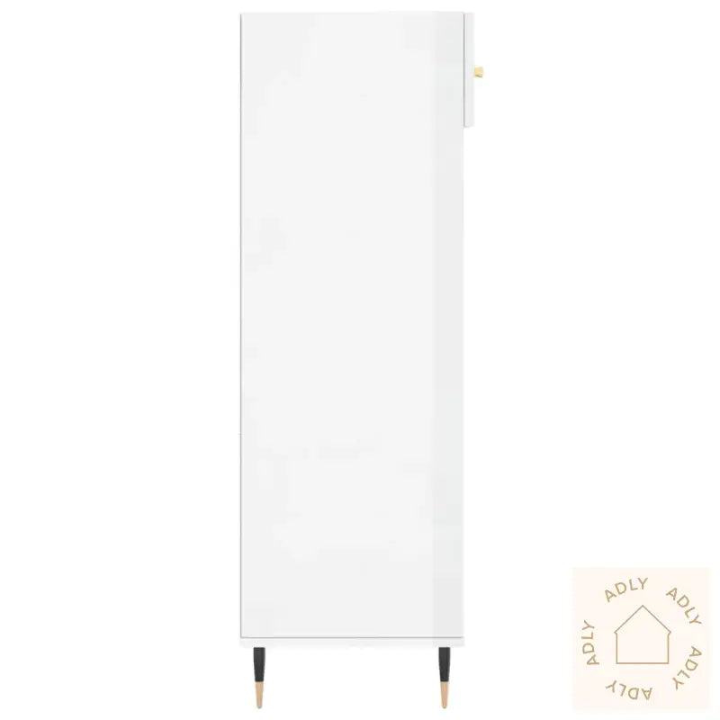 Skoskap Høyglans Hvit 60X35X105 Cm Konstruert Tre