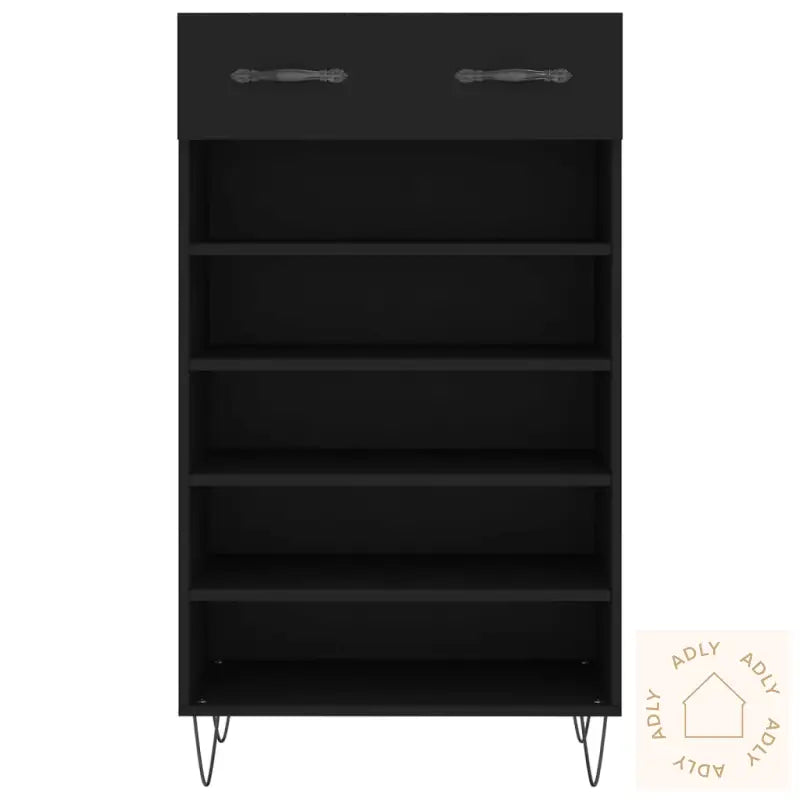 Skohylle Svart 60X35X105 Cm Konstruert Tre