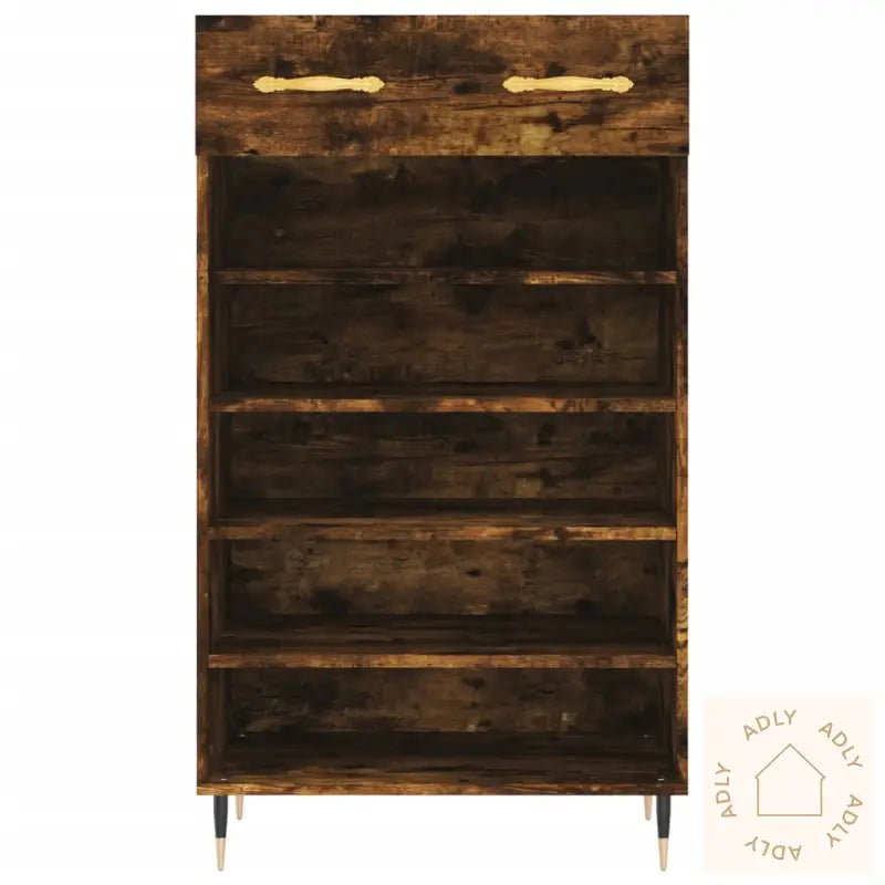 Skohylle Røkt Eik 60X35X105 Cm Konstruert Tre