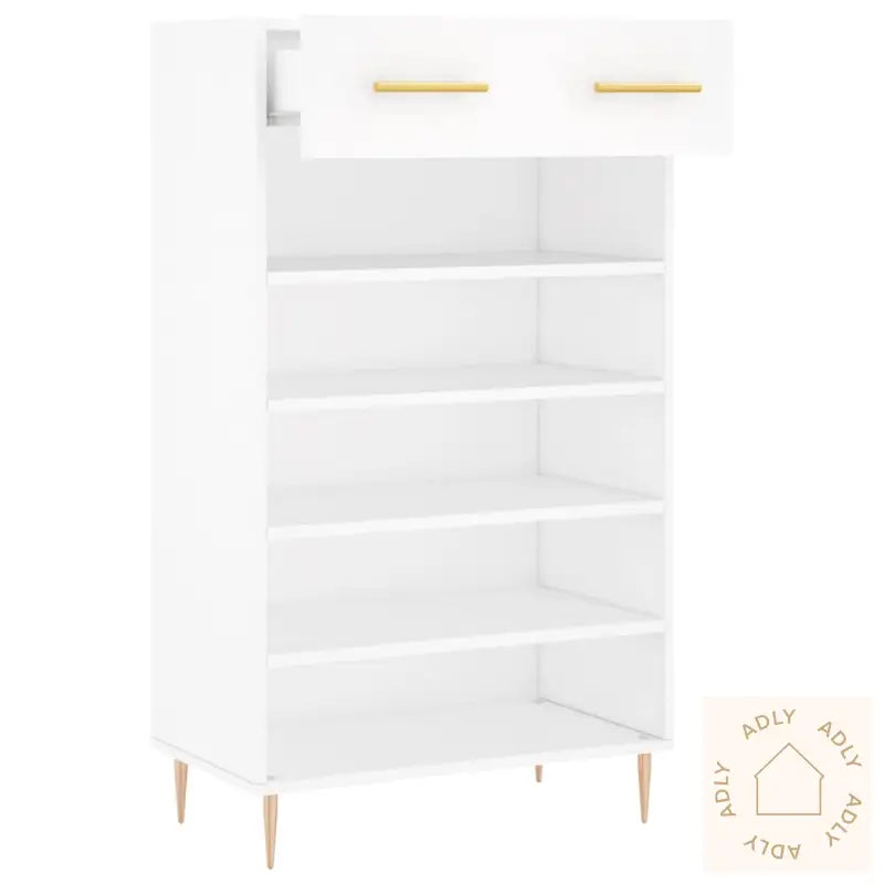 Skohylle Hvit 60X35X105 Cm Konstruert Tre