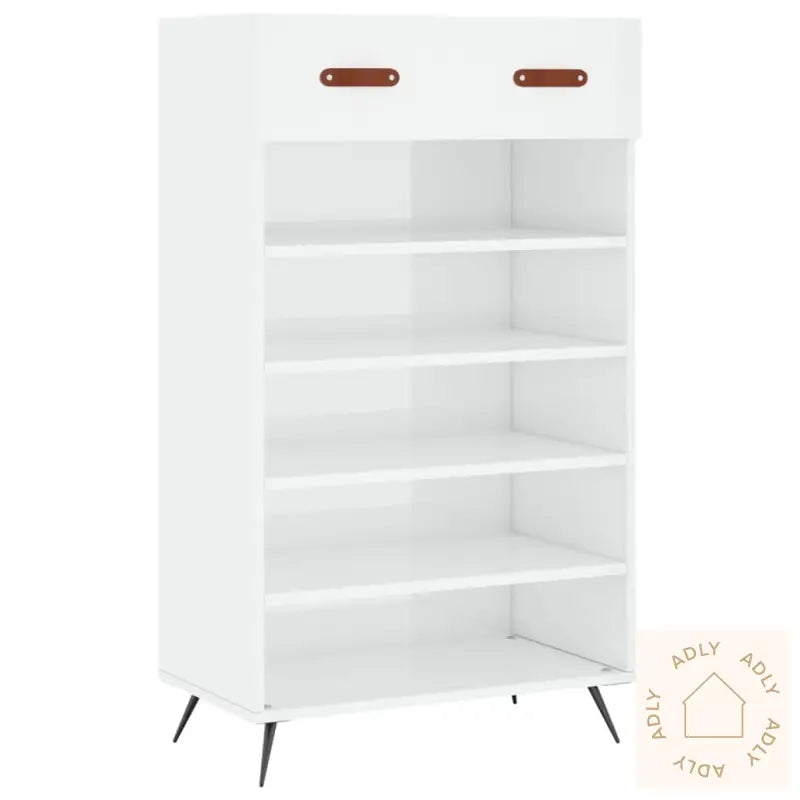 Skoskap Høyglans Hvit 60X35X105 Cm Konstruert Tre