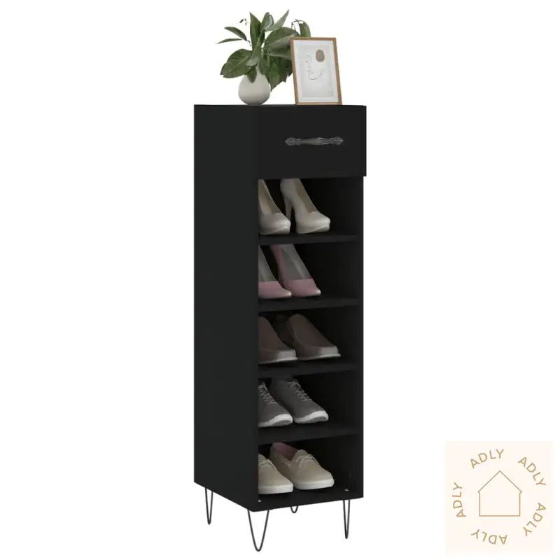 Skohylle Svart 30X35X105 Cm Konstruert Tre