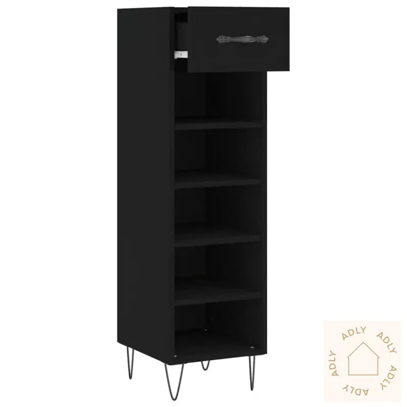 Skohylle Svart 30X35X105 Cm Konstruert Tre