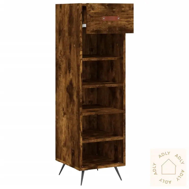 Skohylle Røkt Eik 30X35X105 Cm Konstruert Tre