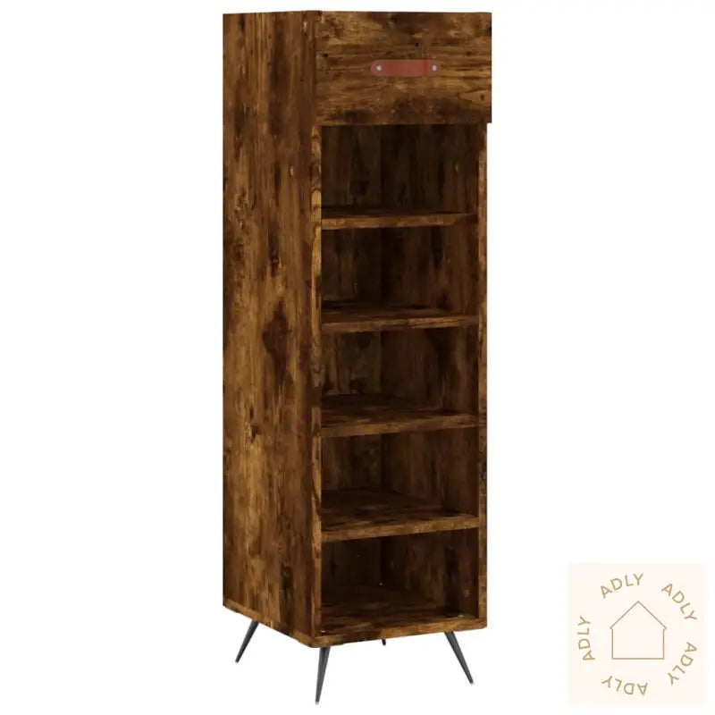 Skohylle Røkt Eik 30X35X105 Cm Konstruert Tre