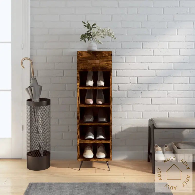 Skohylle Røkt Eik 30X35X105 Cm Konstruert Tre