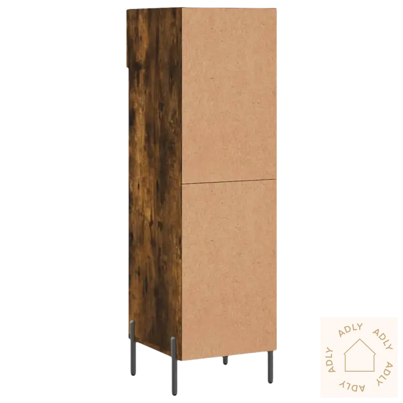 Tall, to-tonet elegant skohylle i slitesterkt treverk med metallben for smart oppbevaring