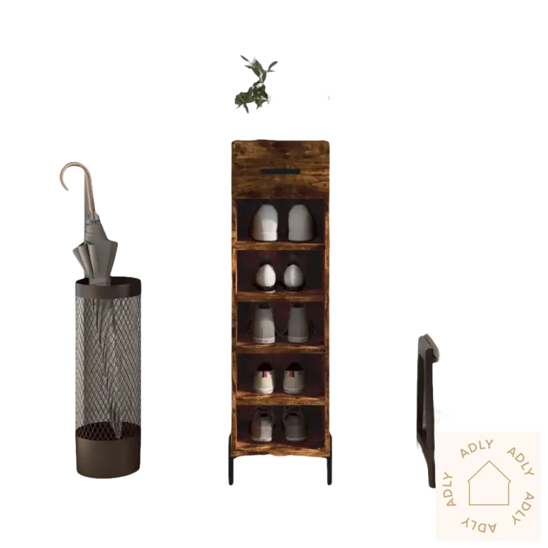 Elegant skohylle i slitesterkt treverk med drawer for smart oppbevaring