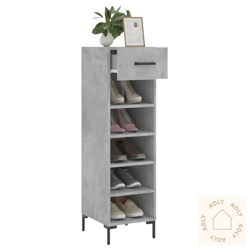 Elegant skohylle i slitesterkt treverk med drawer for organisert hjem