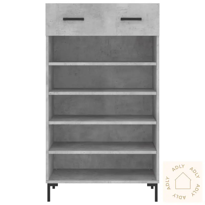 Skohylle Betonggrå 60X35X105 Cm Konstruert Tre