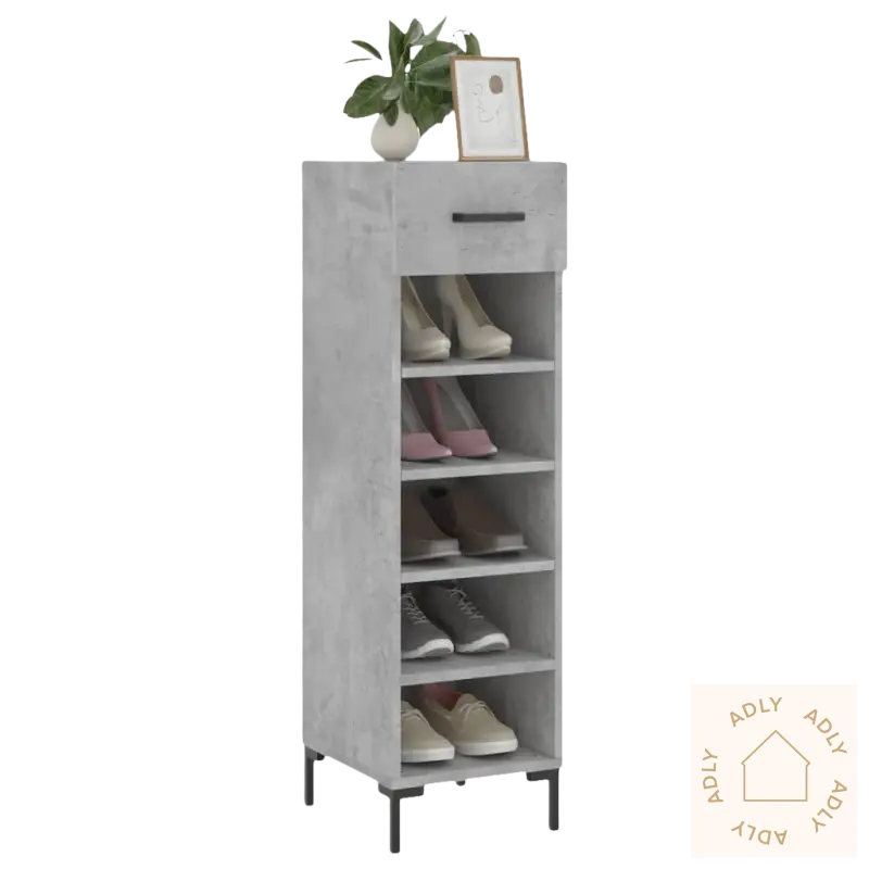 Elegant skohylle i slitesterkt treverk med drawer, perfekt for organisert hjem