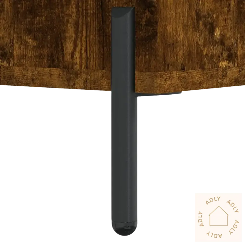 Elegant skohylle i slitesterkt treverk med svart metallhåndtak, perfekt for smart oppbevaring