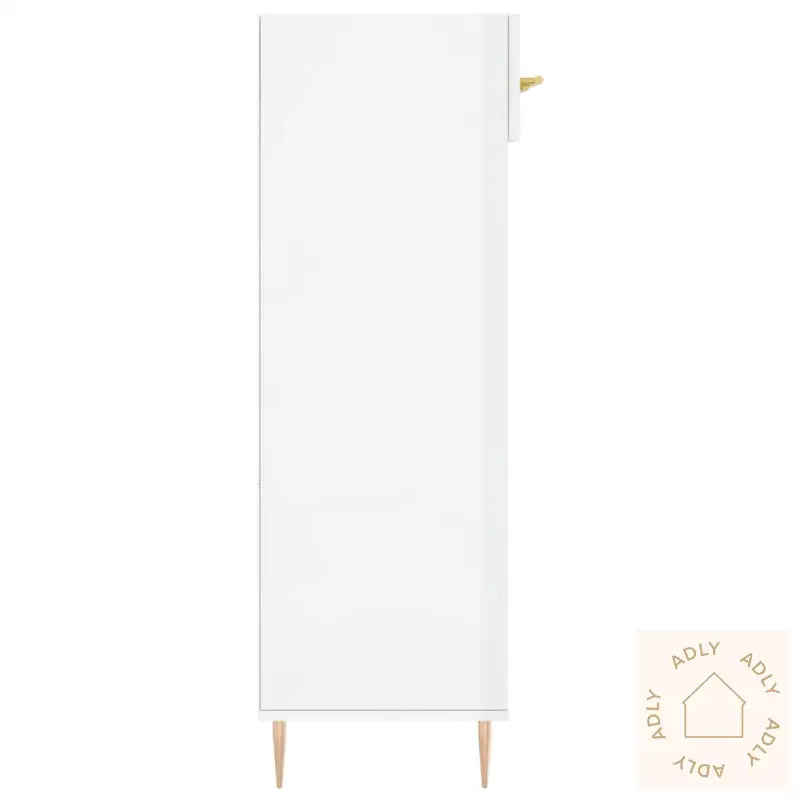 Skoskap Høyglans Hvit 60X35X105 Cm Konstruert Tre