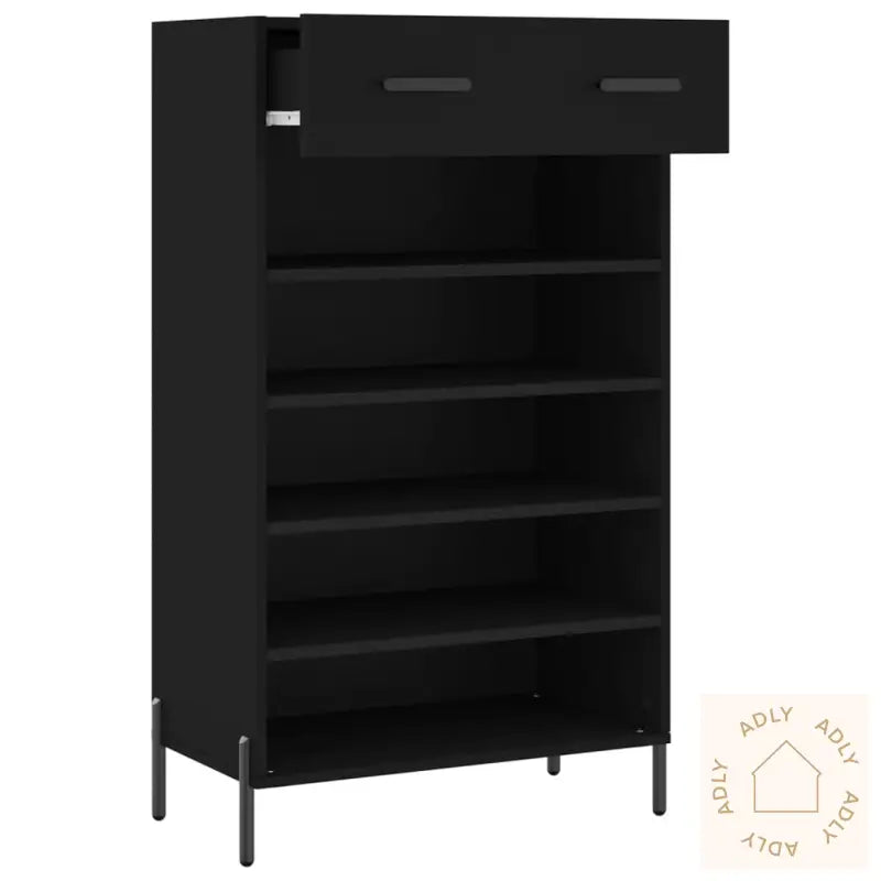 Skohylle Svart 60X35X105 Cm Konstruert Tre