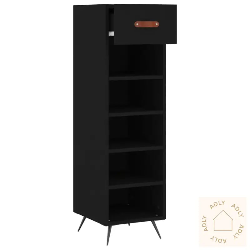 Skohylle Svart 30X35X105 Cm Konstruert Tre