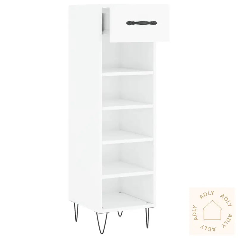 Skoskap Høyglans Hvit 30X35X105 Cm Konstruert Tre