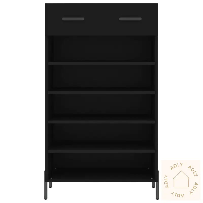 Skohylle Svart 60X35X105 Cm Konstruert Tre