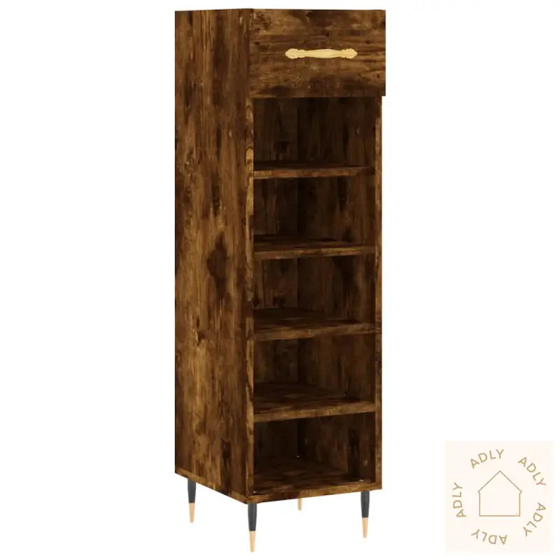 Skohylle Røkt Eik 30X35X105 Cm Konstruert Tre