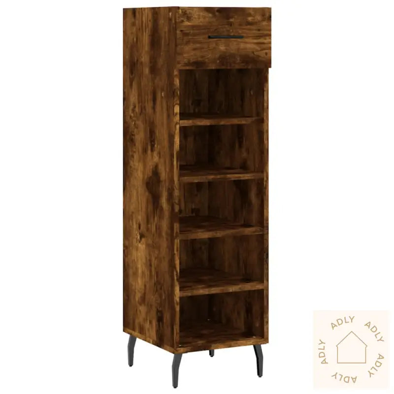 Skohylle Røkt Eik 30X35X105 Cm Konstruert Tre