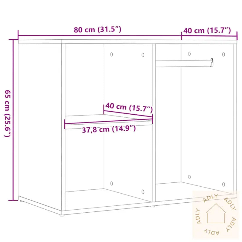 Sminkeskap Artisan Eik 80X40X65 Cm Konstruert Tre