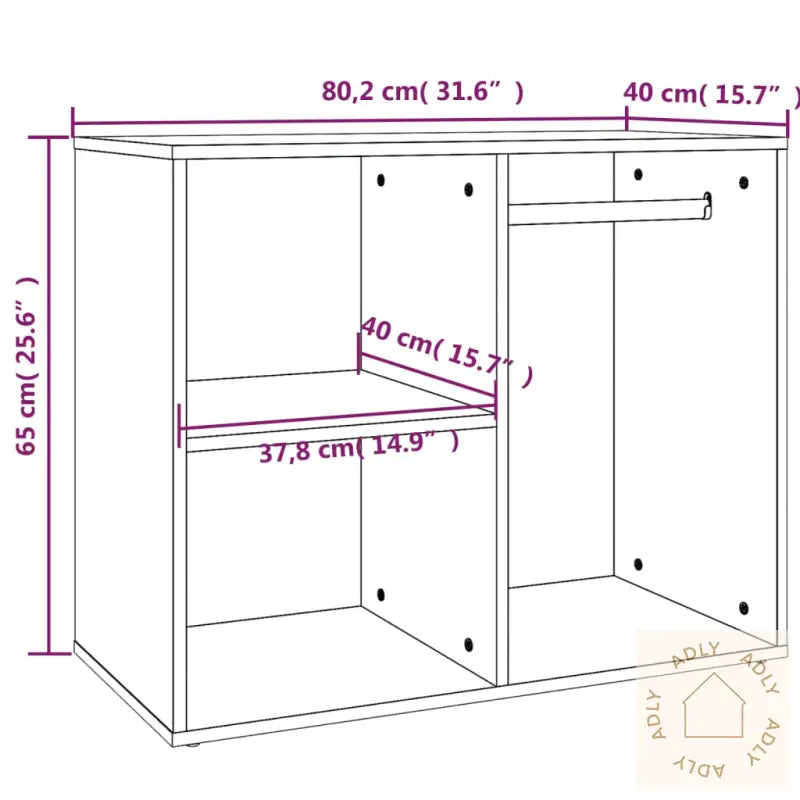 Sminkeskap Betonggrå 80X40X65 Cm Konstruert Tre