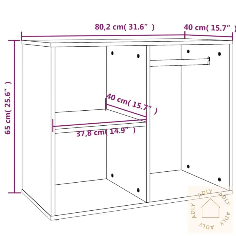Sminkeskap Høyglans Hvit 80X40X65 Cm Konstruert Tre