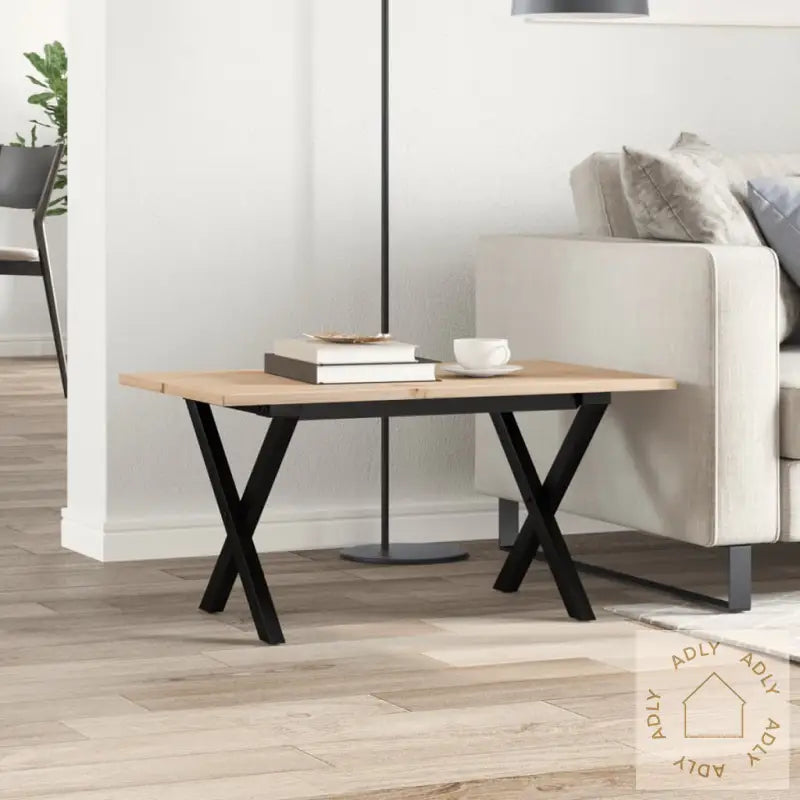 Salongbord X-Ramme 80X50X40 Cm Heltre Furu Og Stål