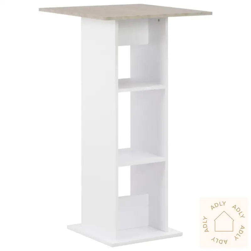 Barbord Hvit Og Betong 60X60X110 Cm