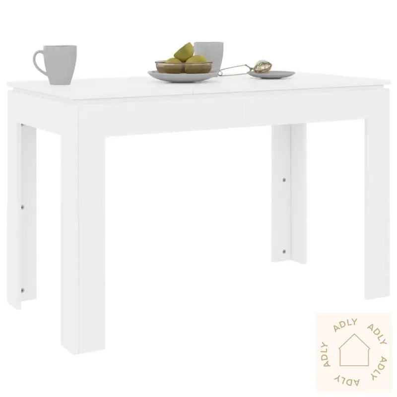 Spisebord Høyglans Hvit 120X60X76 Cm Konstruert Tre