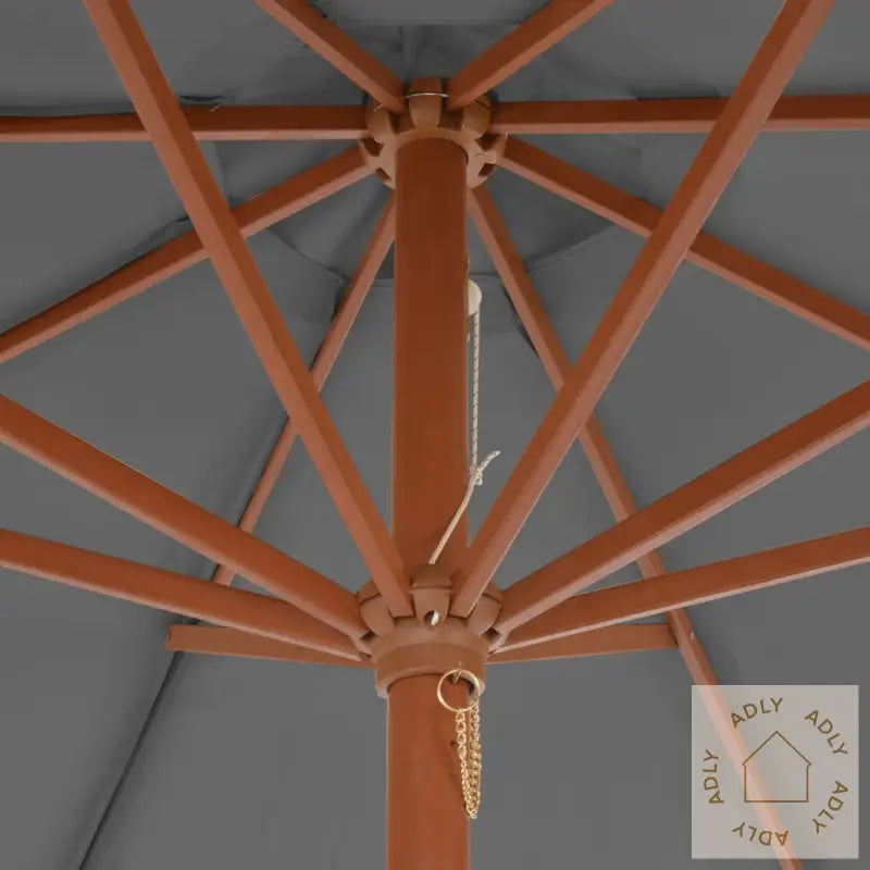 Parasoll Med Trestang 300 Cm Antrasitt