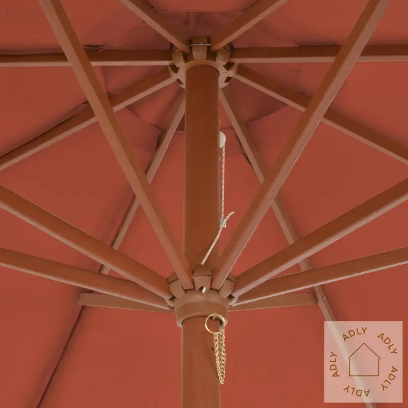 Parasoll Med Trestang 300 Cm Terrakotta