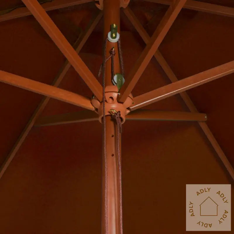 Hageparasoll Med Trestang Terrakotta 200X300 Cm