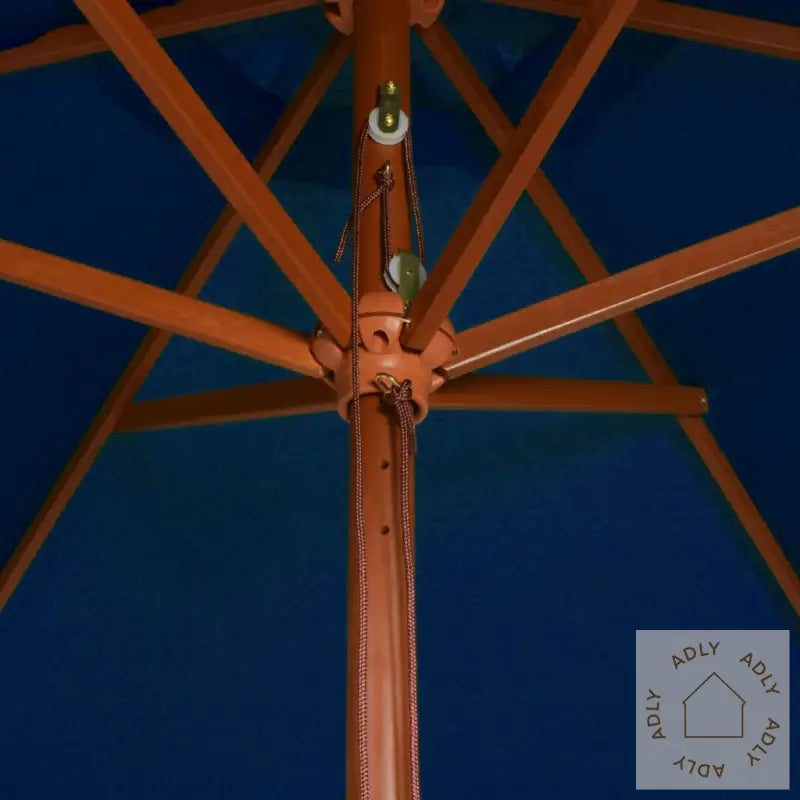 Hageparasoll Med Trestang Blå 200X300 Cm