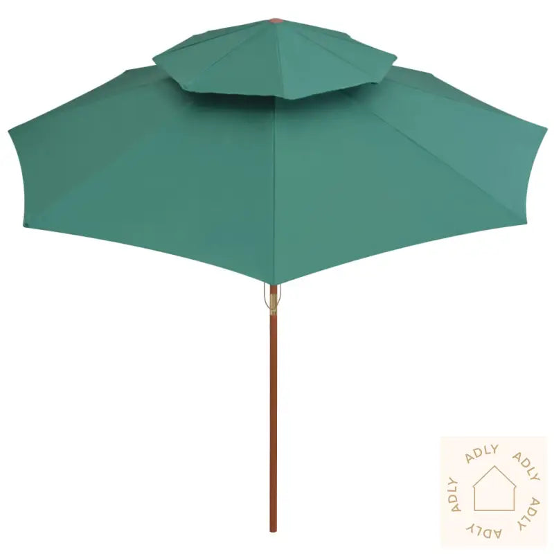Parasoll Med Lufteluke 270X270 Cm Trestang Grønn