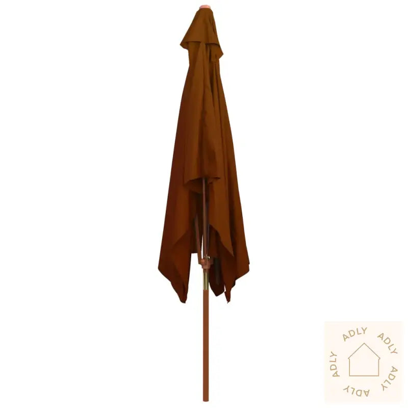 Hageparasoll Med Trestang Terrakotta 200X300 Cm