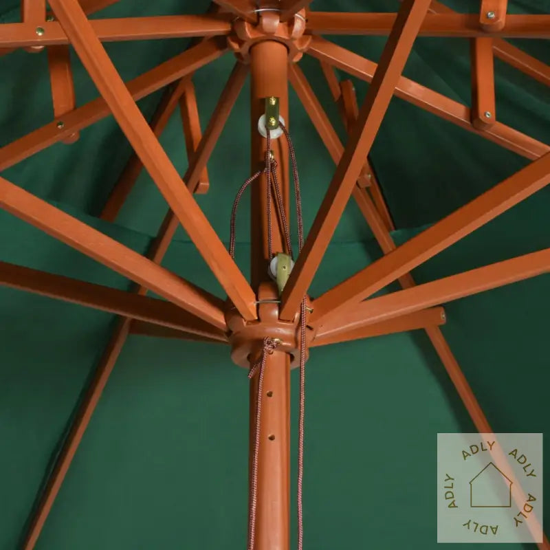 Parasoll Med Lufteluke 270X270 Cm Trestang Grønn