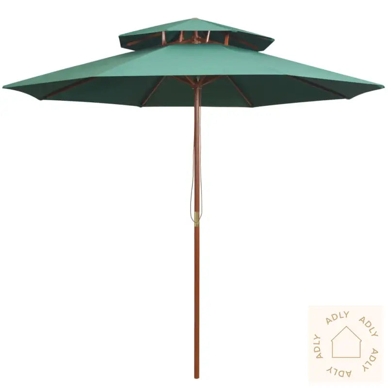Parasoll Med Lufteluke 270X270 Cm Trestang Grønn