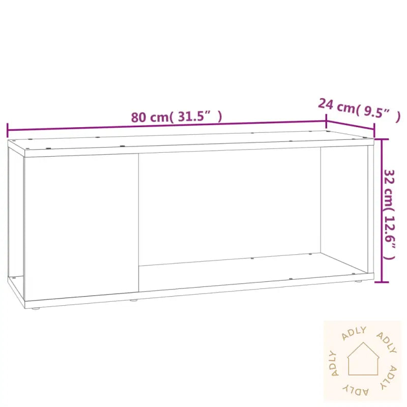Tv-Benk Betonggrå 80X24X32 Cm Konstruert Tre