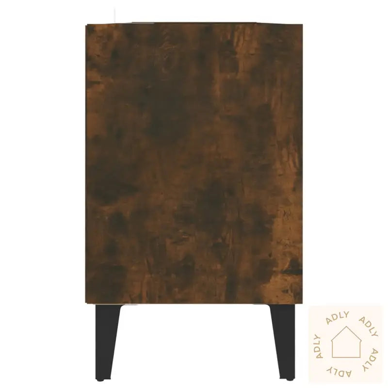 Tv-Benk Med Metallben Røkt Eik 103,5X30X50 Cm