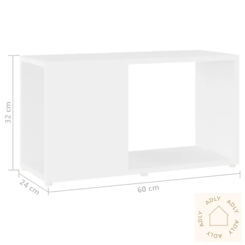 Tv-Benk Hvit 60X24X32 Cm Konstruert Tre