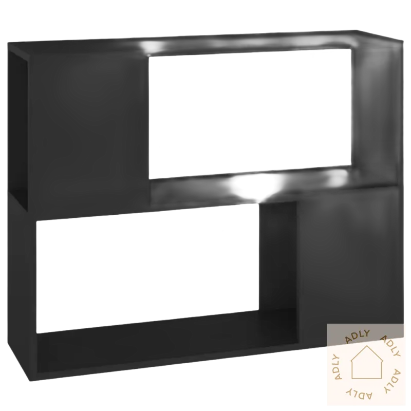 Sort to-etasjers elegant tv-benk, perfekt for stilfulle møbler til hjemmet